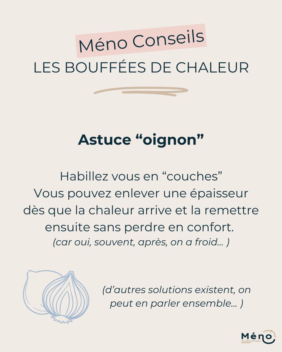Post 6 bis - conseil les bouffées de chaleur oignon